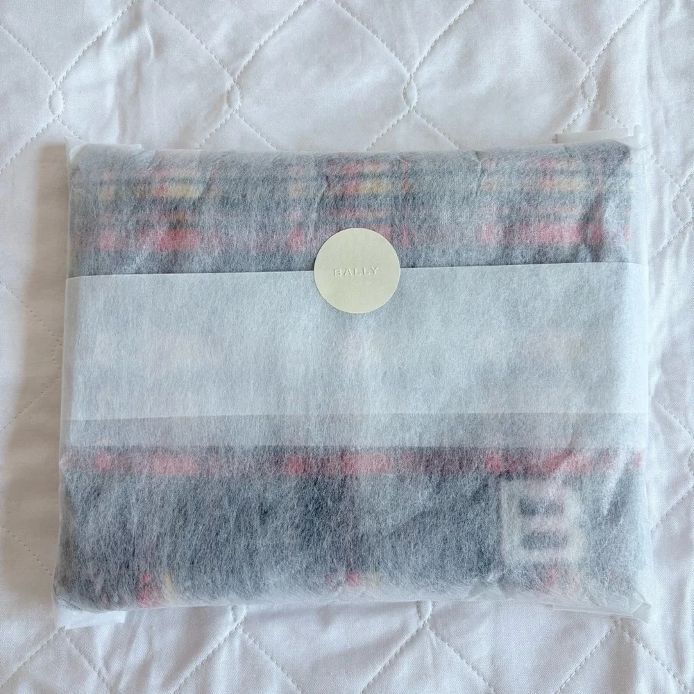 Bally Plaid Merino Wool Scarf